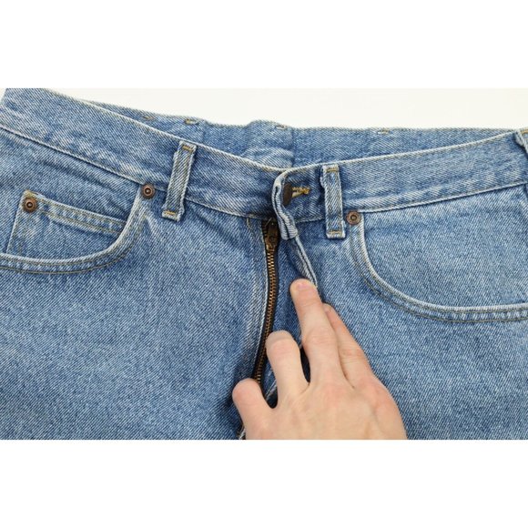 Vintage 90s Streetwear 32 Distressed Relaxed Fit Denim Jean Shorts Jorts USA - Picture 4 of 9